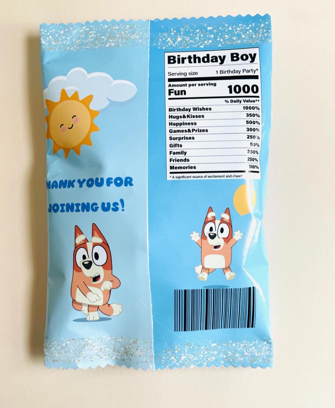 Blue Dog Theme Shaker Birthday Cake Topper