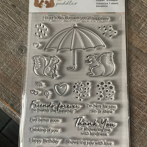 DESTASH - Rosie’s Studio Stamp Set  | Clear Acrylic Stamps - Never Used