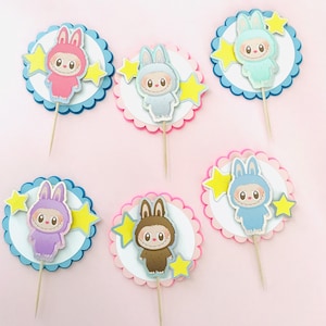 Labubu 3D Cupcake Toppers | Cake Toppers |  Birthday | Personalized
