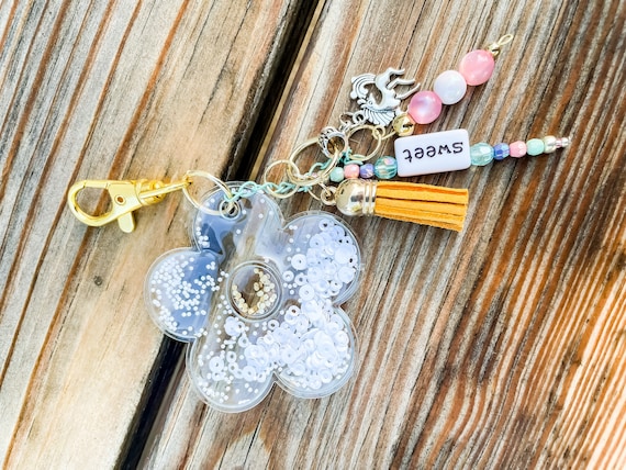 Key Chain Charms with Sequin Shaker | Charm Cluster | Felicity Jane Kolly  Collection | Junk Journal Charm Cluster flairs