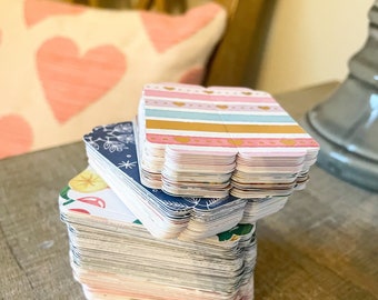 Junk Journal Tabs | Planner Tabs | Scrapbooking Tabs | Journal Tabs | Divider Tabs | No Adhesive | File Folder Tabs Set of 25