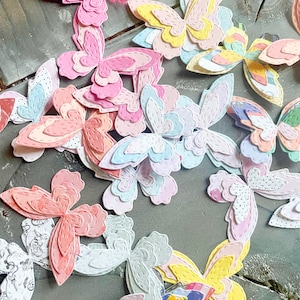 Mariposas dimensionales / Mariposas arcoíris coloridas / Scrapbooking / Adornos de diario basura / Mini álbumes