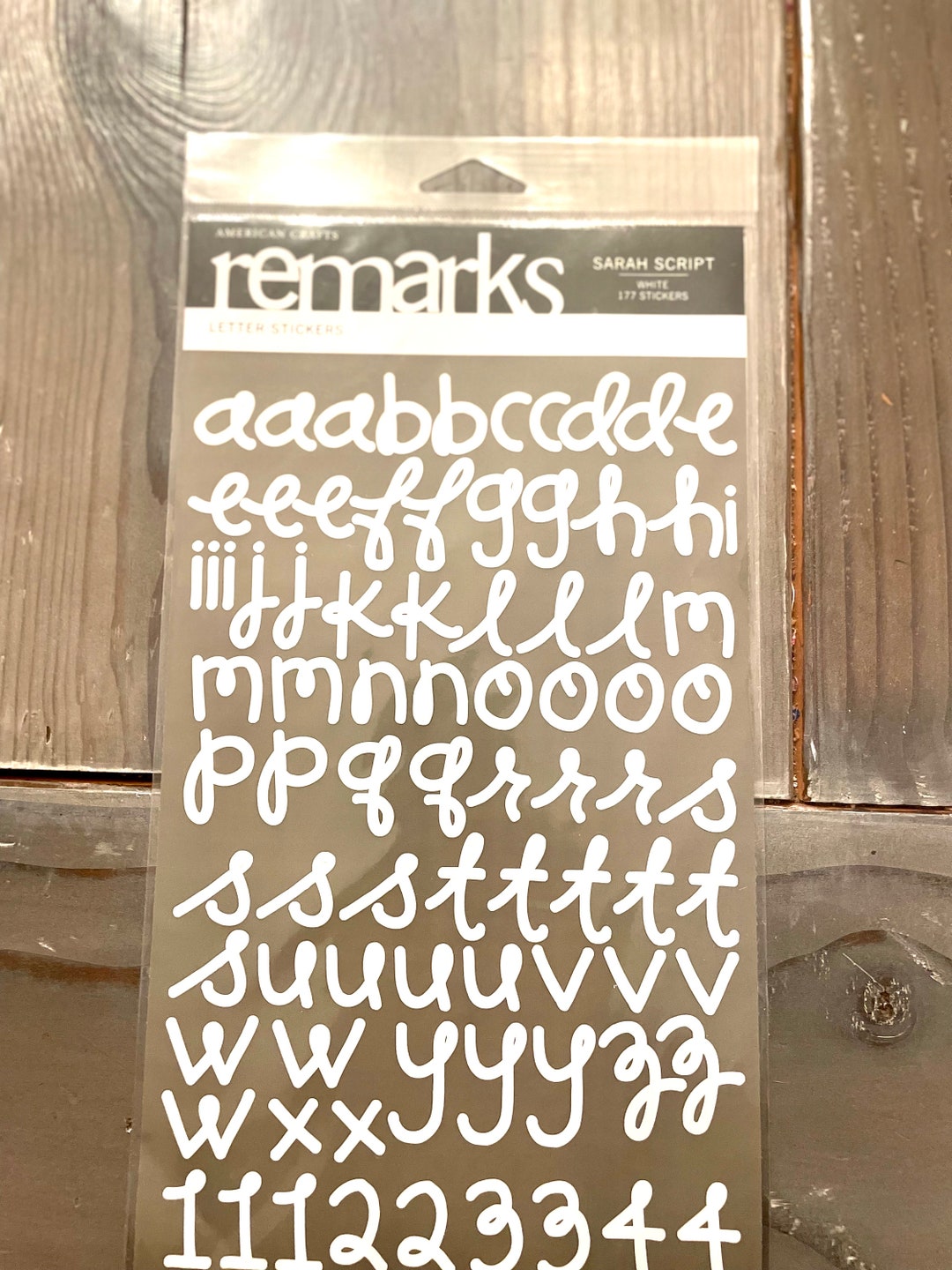 Destash American Crafts Remarks White Alphas Sarah Script - Etsy