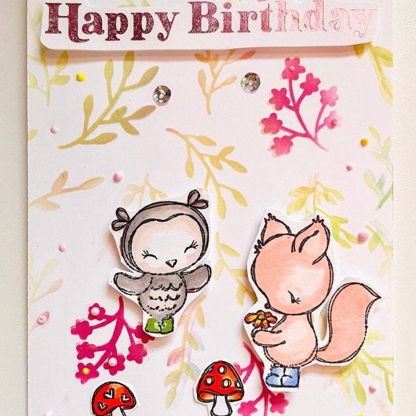 Friendship Happy Birthday Card | Love Handmade Card| Encouragement Card | Handmade Cards to make you SMILE | Card Blank Inside