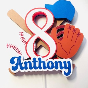 Baseball Theme Birthday Cake Topper |  Birthday Party Decorations | Personalized