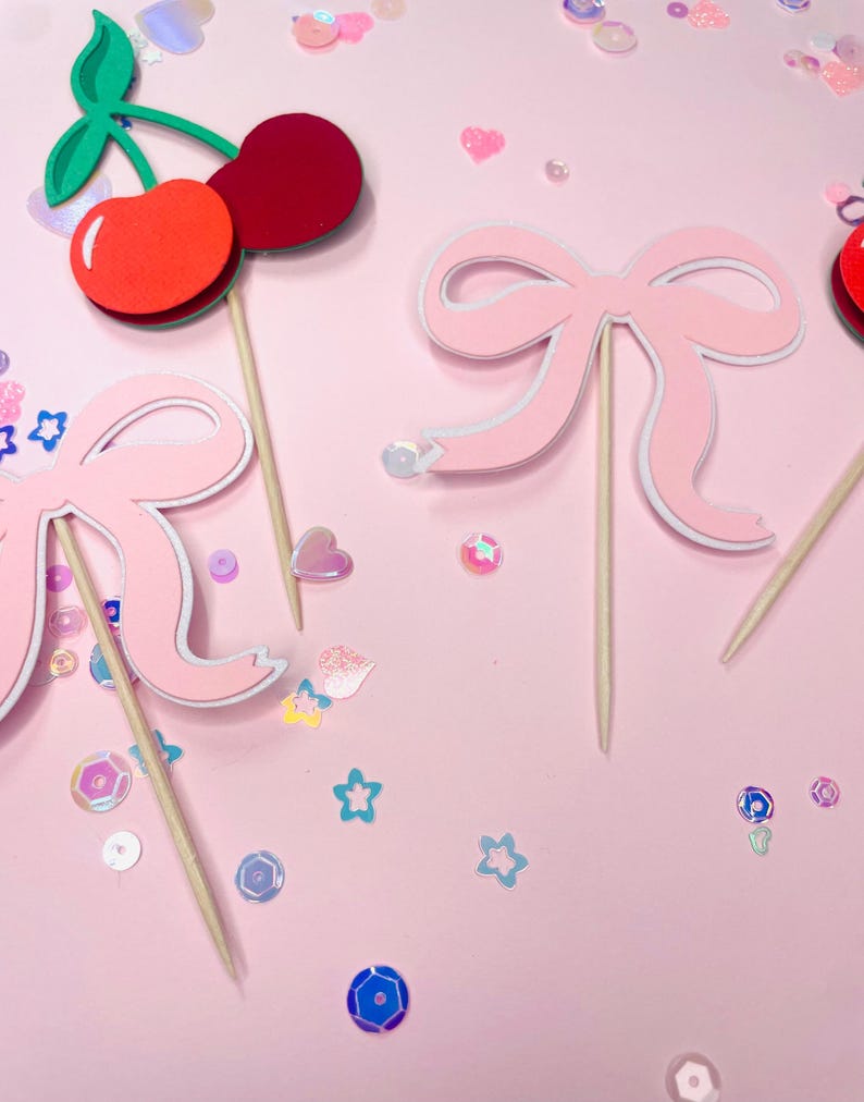Cherry Theme Birthday Shaker Cake Topper | Cupcake Toppers | Cherry on ...