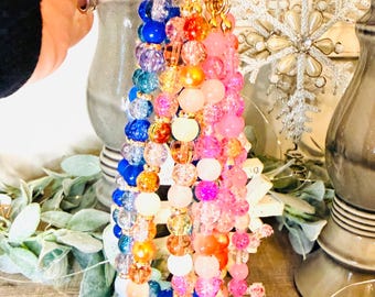 Dije de bolso con cuentas hecho a mano / Dije de bolso / Accesorio de llavero / Cadena para teléfono / Lindo colgante de bolso / Dije personalizado para bolso o mochila