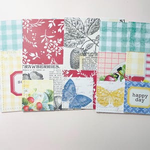 Bolsos Costurados em Xadrez de Natal para Cartões de Diário | Junk Journaling, Scrapbooking, Notas e Mini Diários