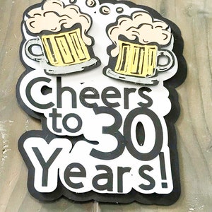 Cheers to 30 years cake topper and party decorations | Party Propa