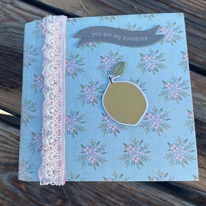 My Mind’s Eye Asparagus Collection Inspired Mini Album, Junk Journal, Scrapbooking, Photo Album, Embellished Floral Mini Album, PaperCraft