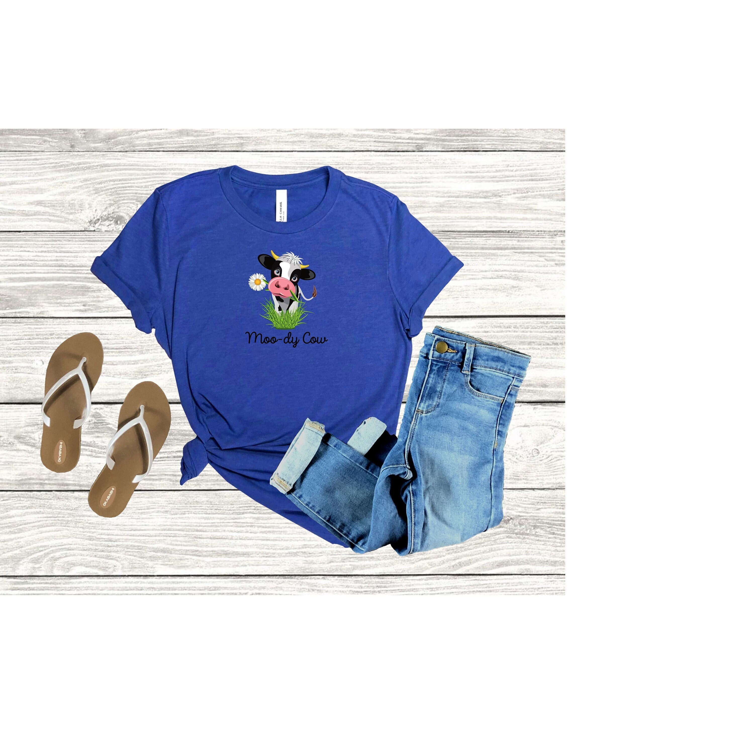 Happy Shirt Casual Cow Shirt Cow | Etsy 
