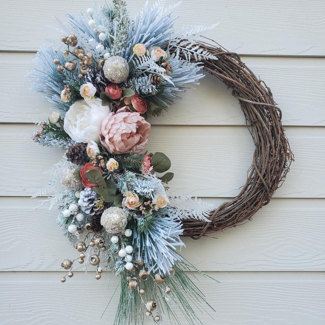 Elegant Christmas Wreaths Christmas Decor Front Door Wreath Etsy