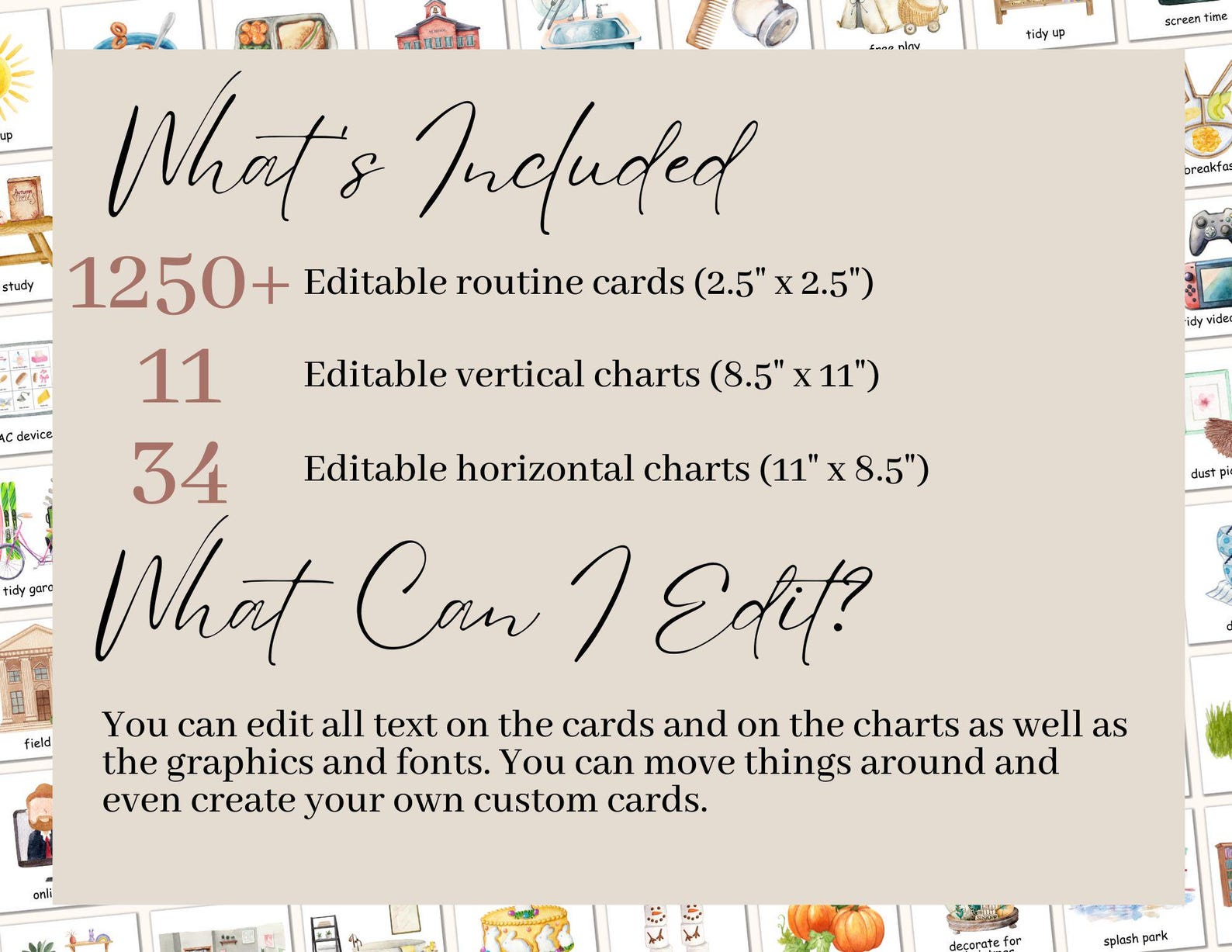 Editable Kids Daily Routine Cards | Daily Visual Schedule | Chore Chart ...