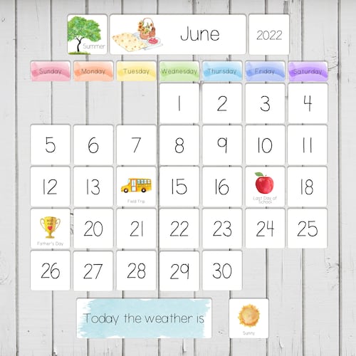 Homeschool DIY Calendar Classroom Calendar Printable With US - Etsy