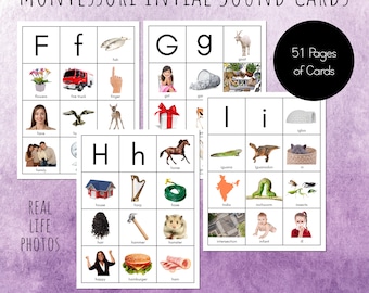 INITIAL SOUND Phonics Alphabet Cards, Montessori Letter Tray or Bag Printable Phonogram Cards, Learn to Read, ABCs, Preschool Curriculum