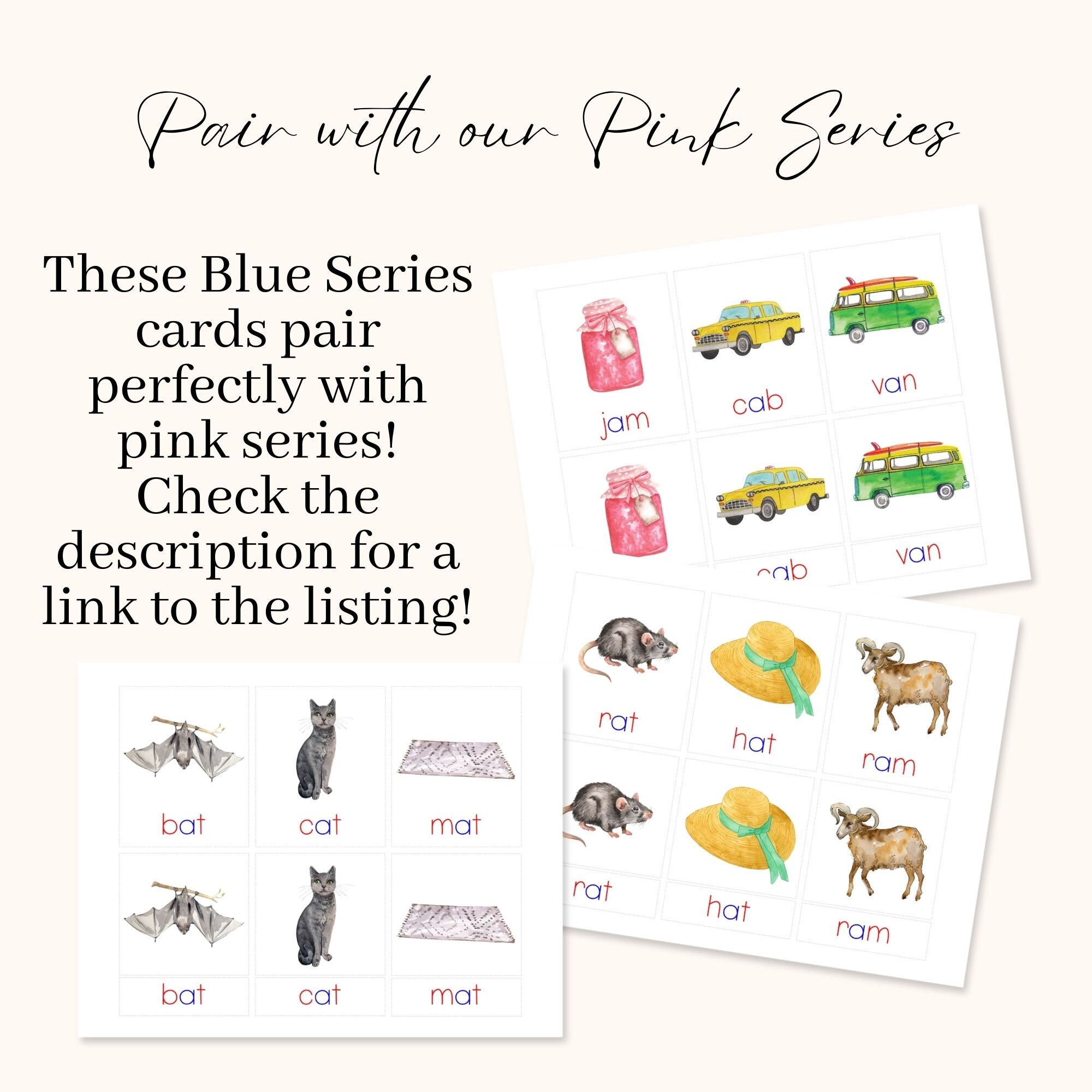 Montessori Blue Series 3 Part Cards | Phonics Lists | Printable Phonics ...