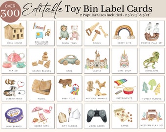 Etiquetas de almacenamiento de juguetes editables / Organización de contenedores de sala de juegos / Etiqueta Trofast de juguete / Etiqueta de educación en el hogar del aula Montessori / Etiquetas visuales ASD