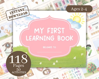 Toddler Busy Book, Printable Toddler and Preschooler Learning Binder, Quiet Book, Preschool Curriculum, Montessori Homeschool Resources