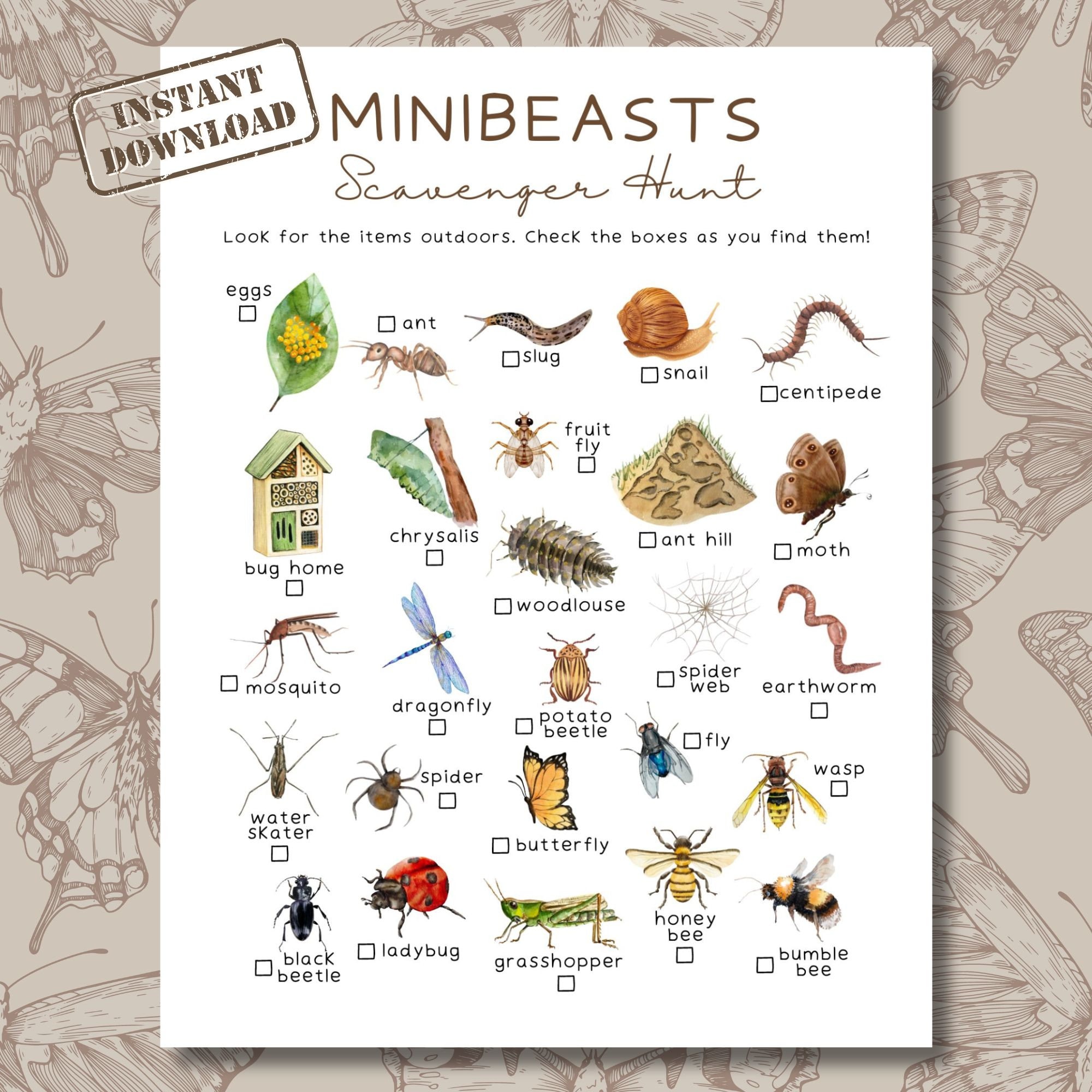 Nature Scavenger Hunt | Printable Outdoor Treasure Hunt for Kids ...