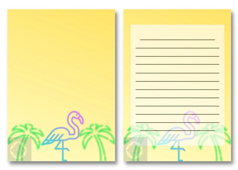Retro Pastel Neon Printable Writing Paper digital - Etsy