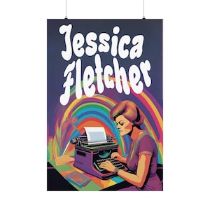 Jessica Fletcher Poster - Murder, She Wrote Poster - Retro Style Sleuth - Groovy Ink Script - Hochwertiger Druck - 80er Jahre Nostalgie