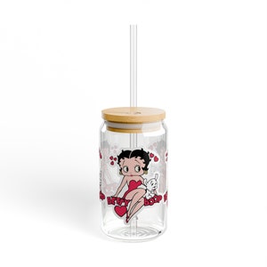 Betty Boop Sipper Glas | 16 Unzen | Betty Boop Glas | Betty Boop Geschenk | Betty Boop Tasse