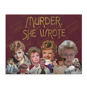 Rompecabezas de collage de Jessica Fletcher de la serie "Se ha escrito un crimen" de 120, 252 o 500 piezas / Diseño de máquina de escribir