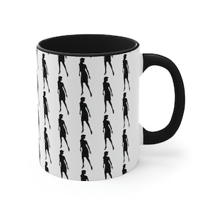Tazza da caffè Nancy Drew - Modello silhouette in bianco e nero da 11 once