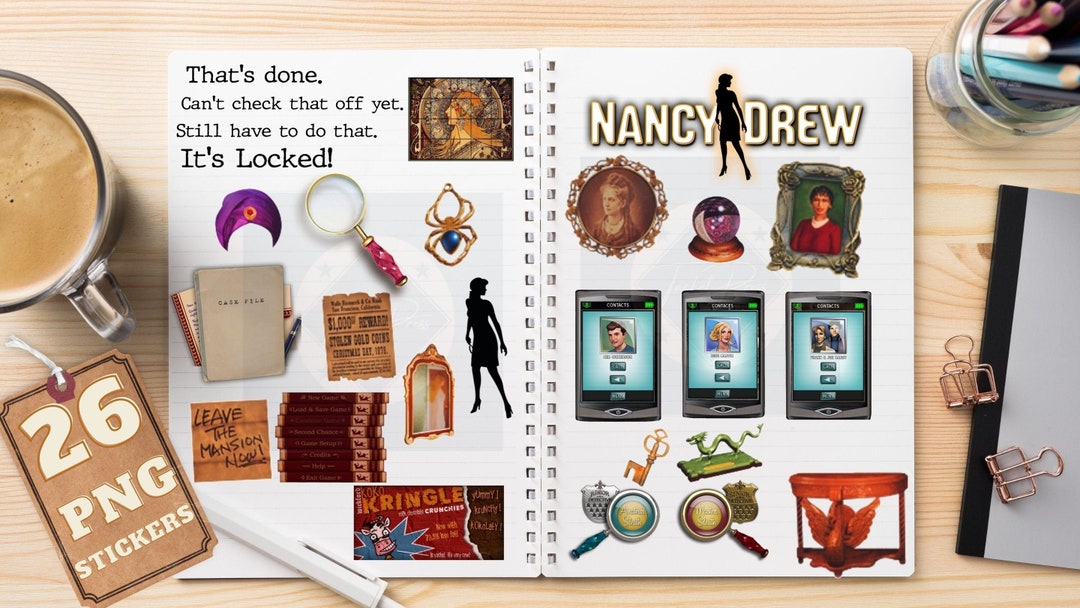 Nancy Drew Nancy Drew Clip Art Printable Digital Stickers Planners ...