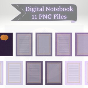 Purple Printable Notebook Digital Paper Writing Paper | Etsy