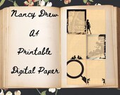 Nancy Drew Printable Stationery, A4 Lined Journal Paper (Digital Paper)