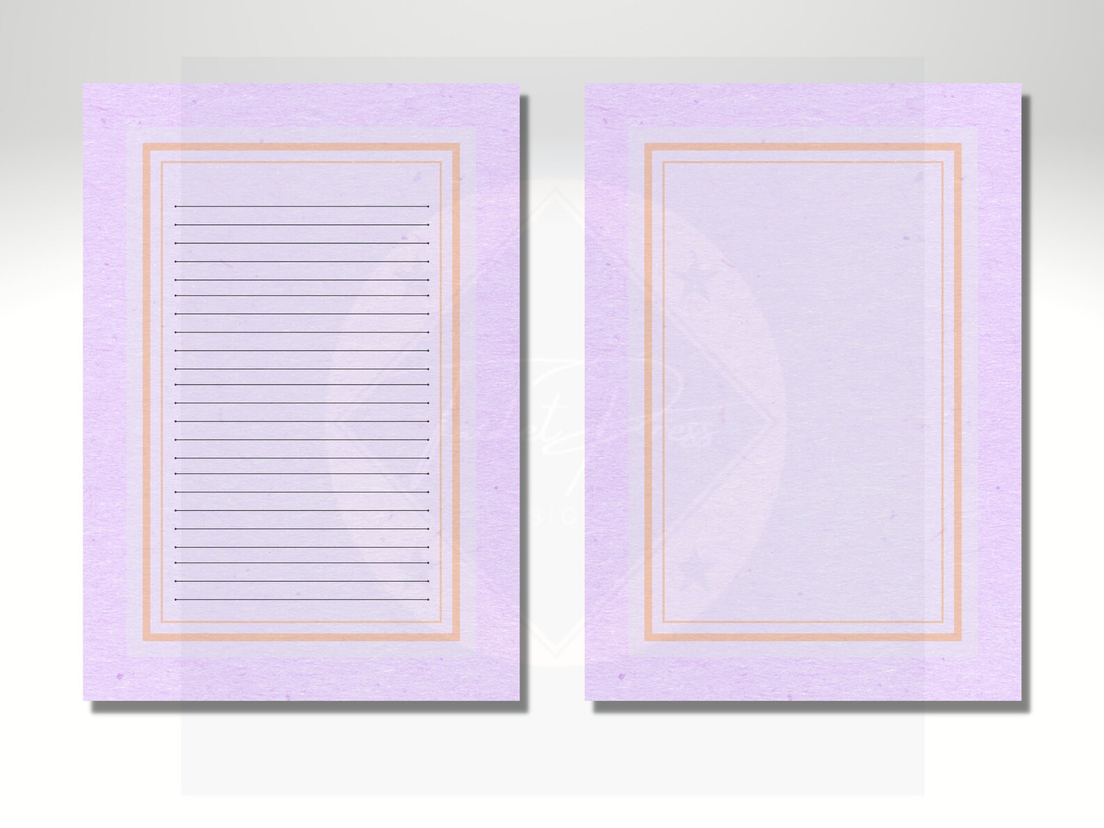 Purple Printable Notebook Digital Paper Writing Paper | Etsy