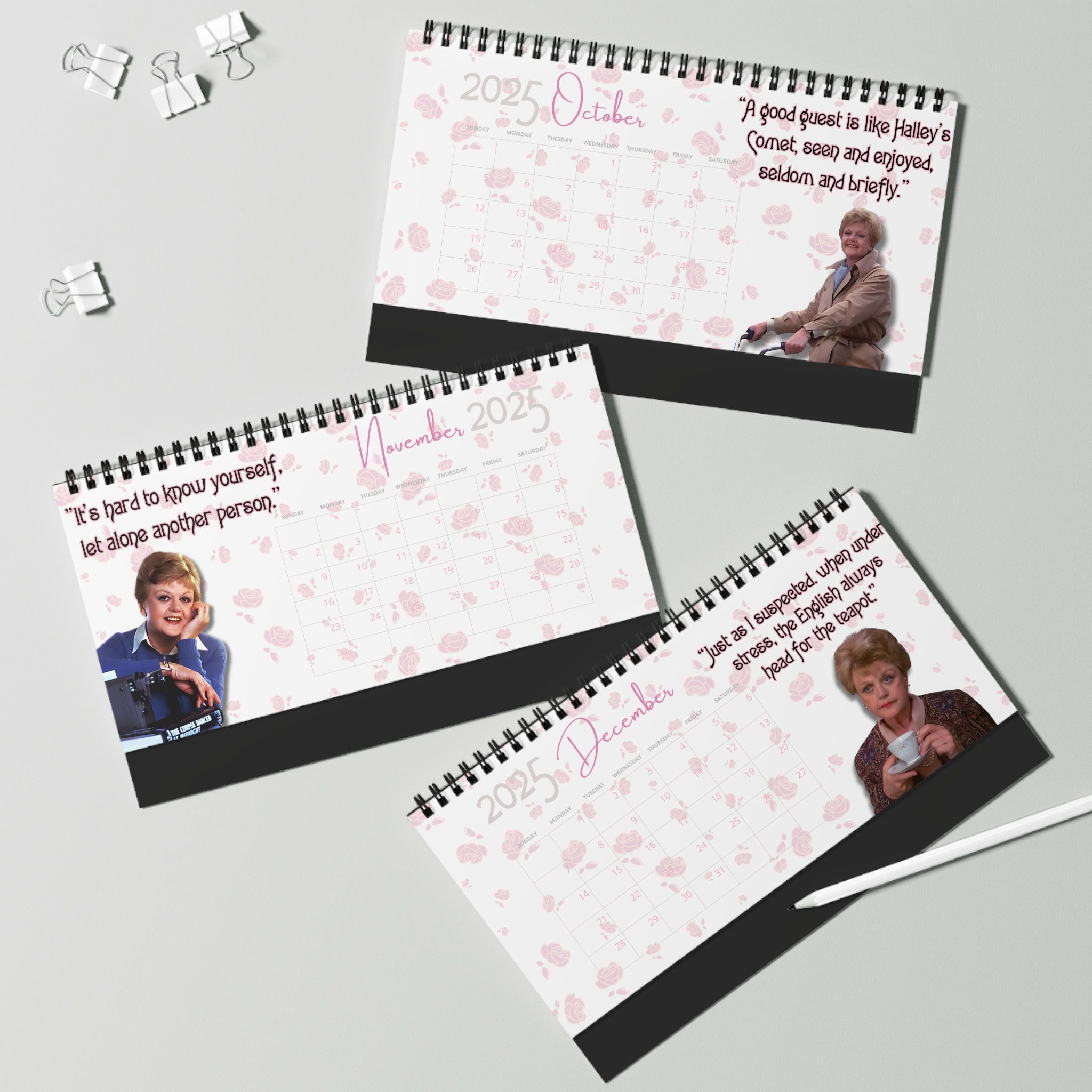 Jessica Fletcher 2025 Calendar 80s Office Decor Murder She Wrote