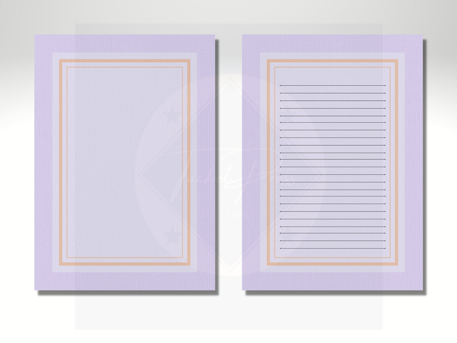 Purple Printable Notebook Digital Paper Writing Paper | Etsy