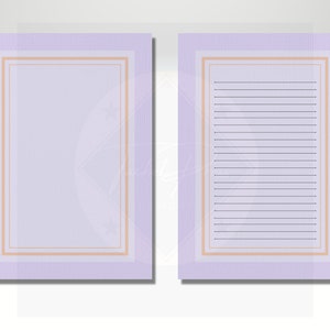 Purple Printable Notebook Digital Paper Writing Paper | Etsy