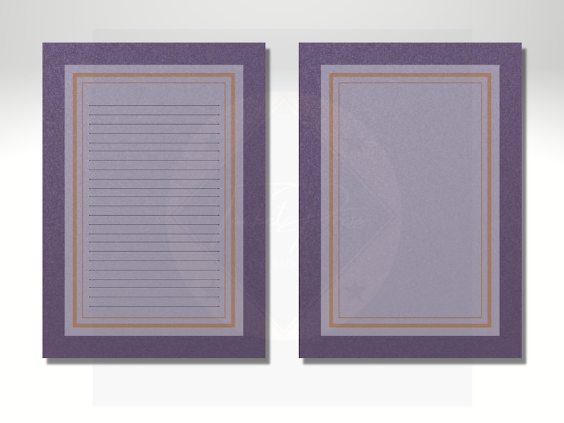 Purple Printable Notebook Digital Paper Writing Paper | Etsy