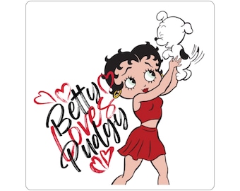 Betty Boop & Pudgy Vinyl Sticker - Cartoon Decal