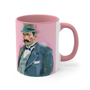 Hercule Poirot Watercolor Portrait Mug | 11oz | Hercule Poirot Mug | Agatha Christie Art |