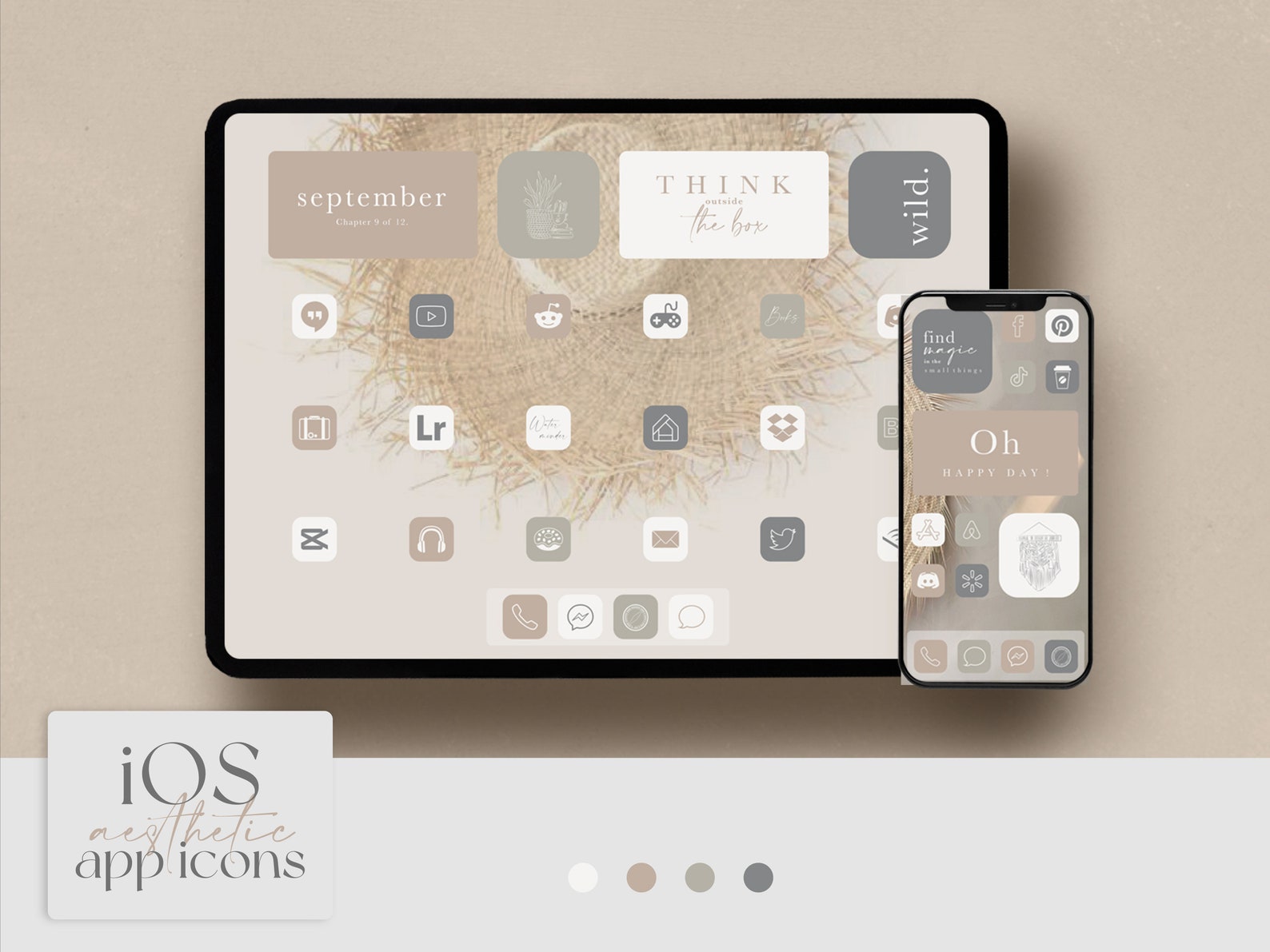 Ios App Icons, Light Neutral Icon Pack - Aesthetic Original Homescreen ...