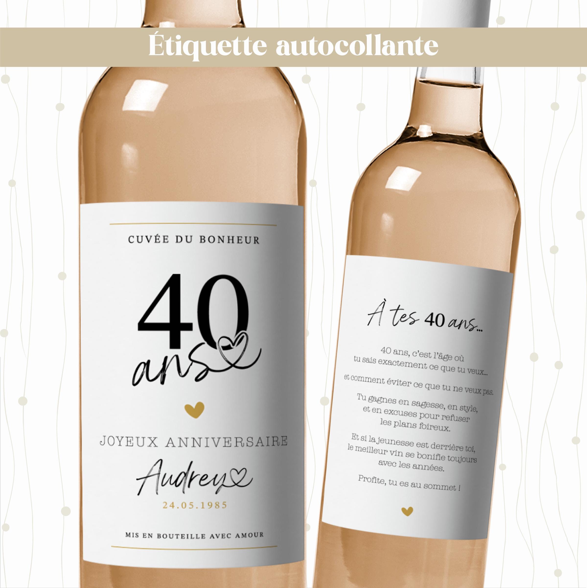 Étiquette Bouteille De Vin Anniversaire Avec Photo - Envoi 24H