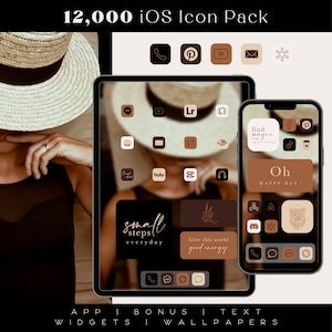 iOS coffee app icons, neutral icon pack - aesthetic original homescreen for iPhone and iPad - widgets and wallpapers