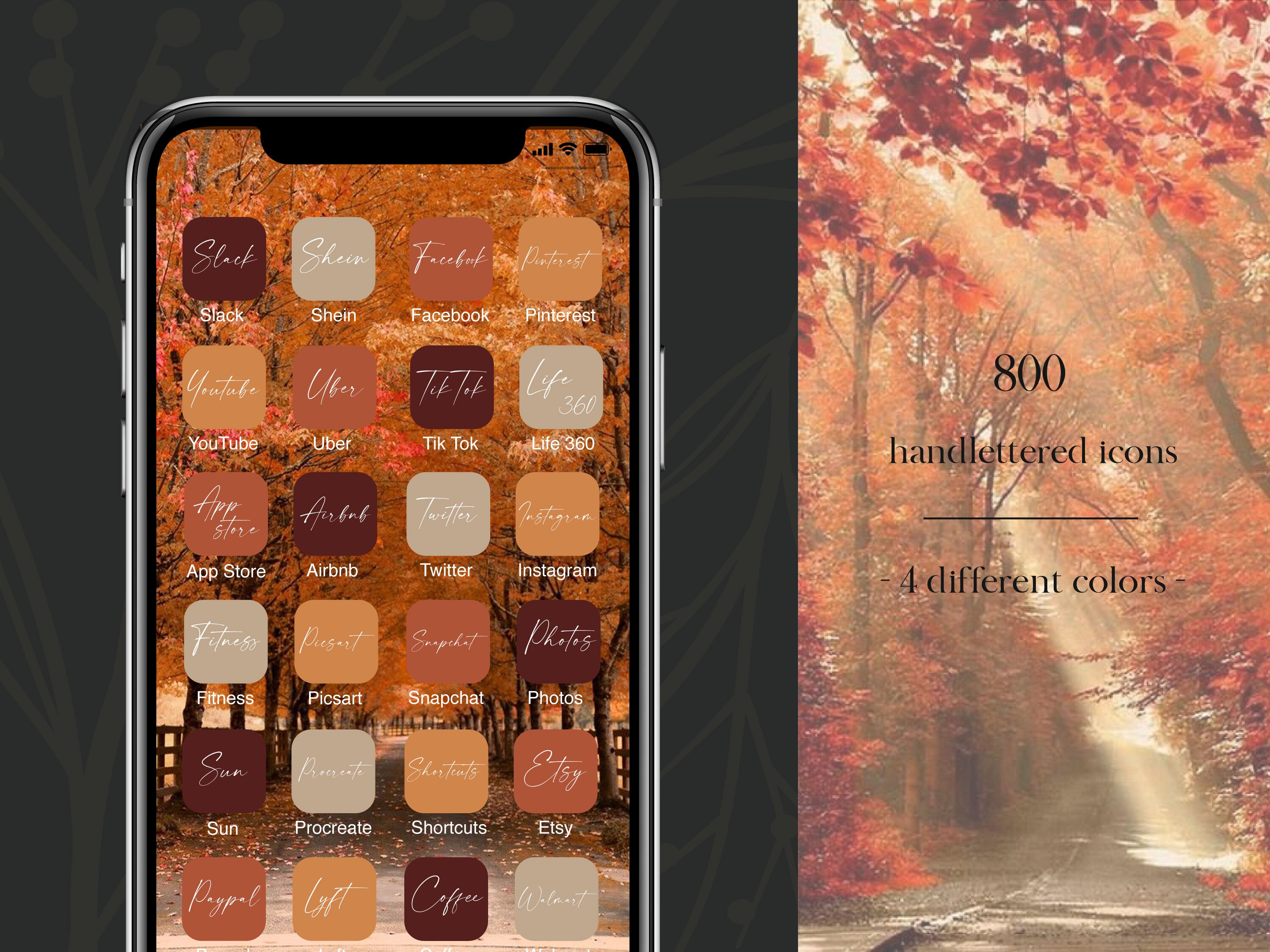 Ios 14 Fall Icons Autumn App Icons Pack Aesthetic Fall - Etsy