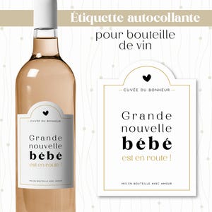 Etiqueta de vino para anunciar el nacimiento de un bebé – Grandes noticias sobre el embarazo