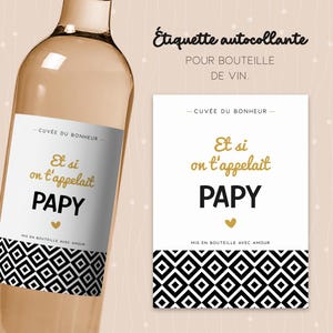 Wijnflesetiket voor toekomstige opa. Een origineel cadeau om een blijde gebeurtenis aan te kondigen: wat als we je opa zouden noemen?