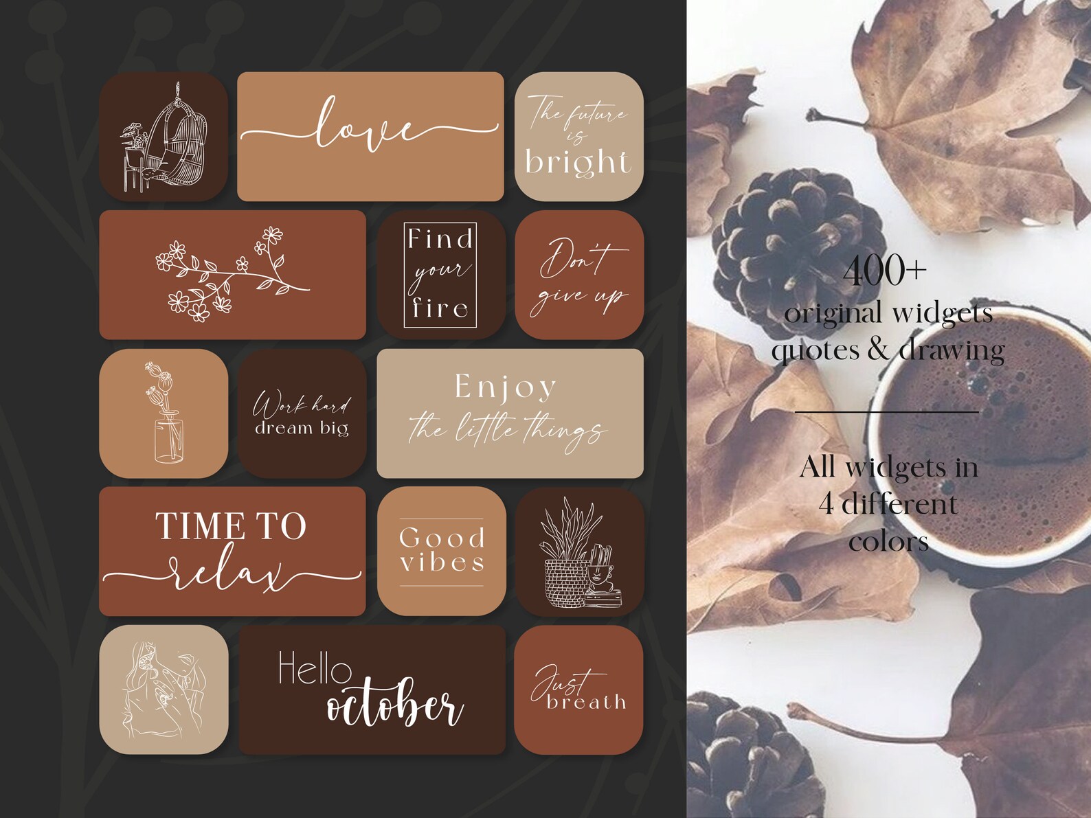 IOS 14 fall icons autumn app icons pack aesthetic fall | Etsy