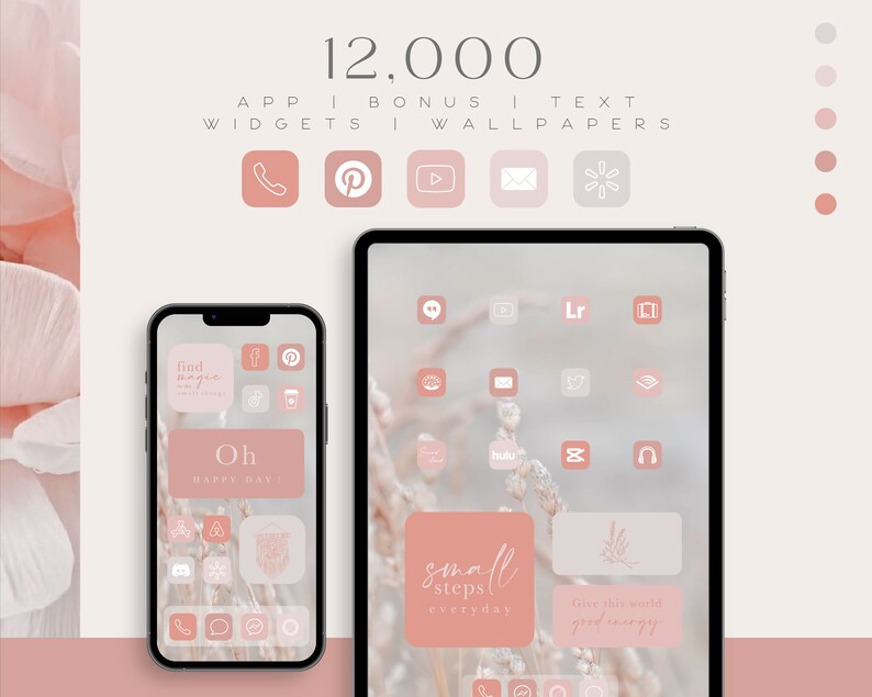 Ios Coral App Icons, Neutral Icon Pack - Aesthetic Original Homescreen ...