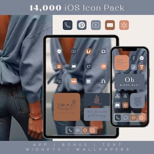 iOS ブルー ジーンズ アプリ アイコン、iPhone および iPad 用、ウィジェット、壁紙の引用 - フルセット 13,000 ファイル