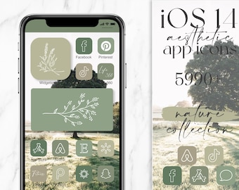 Ikony aplikacji, widżety i tapety dla systemu iOS o tematyce zielonej przyrody