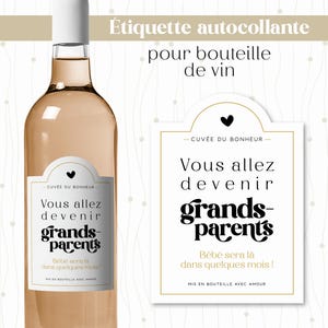 Étiquette vin annonce grossesse – futurs grands-parents