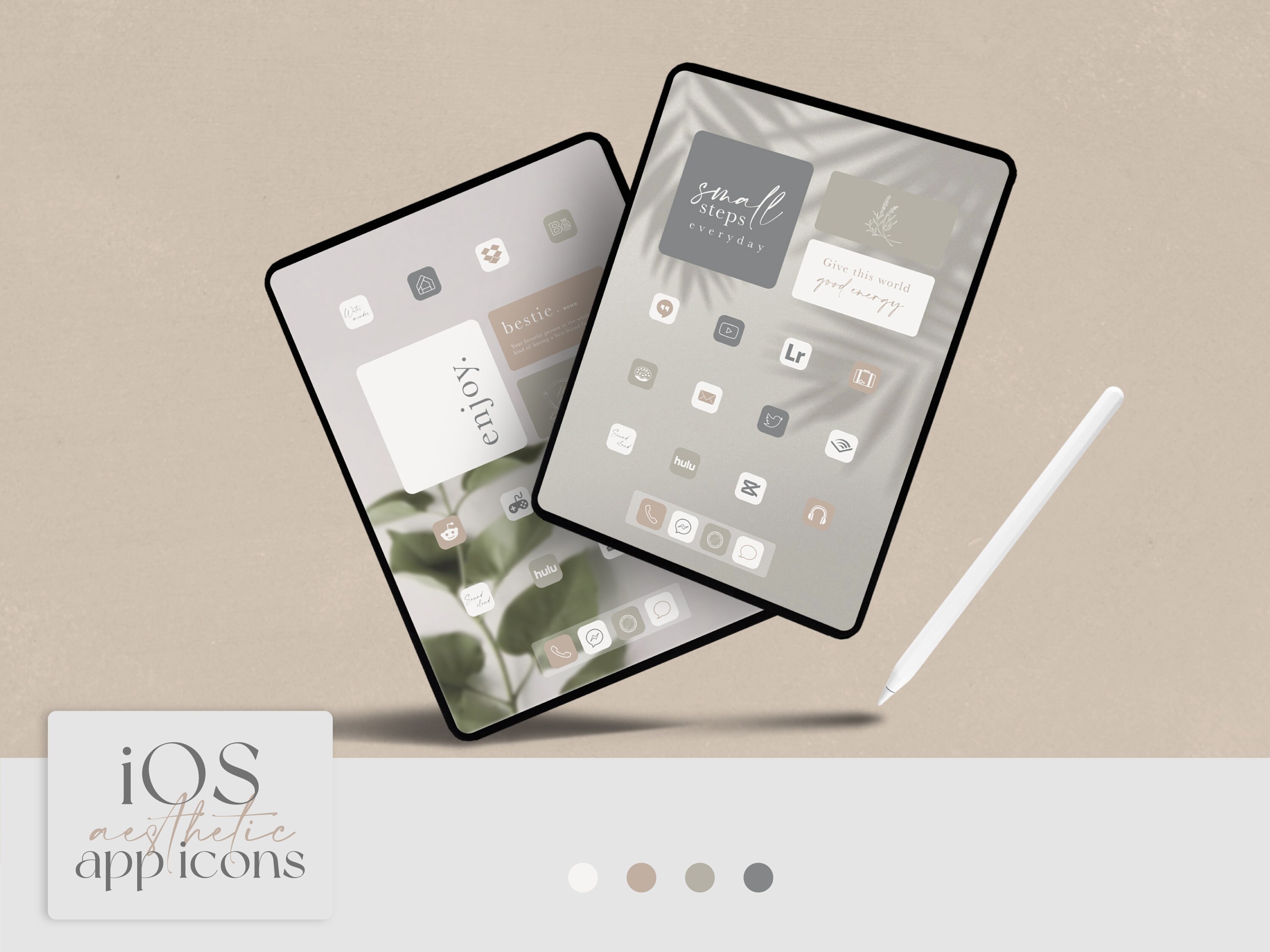 Ios App Icons, Light Neutral Icon Pack - Aesthetic Original Homescreen ...